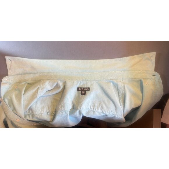 George Mens 3X Short-Sleeve Button-Down Light Blue Cotton Shirt Chest Pocket - Picture 7 of 7